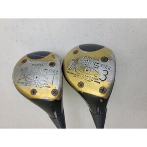Vintage Ping Eye 2 Woods 1 & 3 Steel ZZ Lite Regular & Stiff Flex Shafts RH